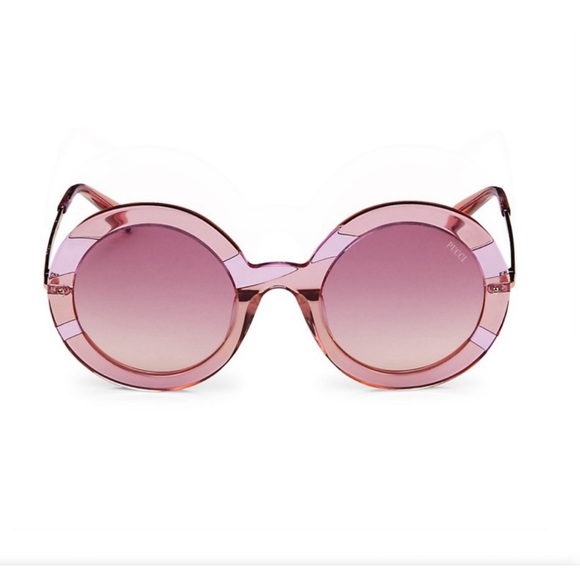 SOLD E Emilio Pucci Round Pink Sunglasses, New - Picture 3 of 13